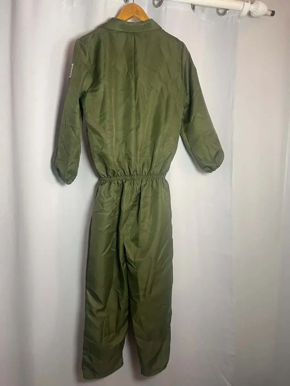 Top Gun Air Force Fighter Pilot Costume Flight Suit Jumpsuit Green Halloween